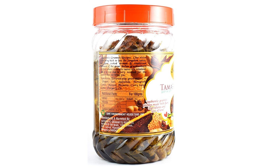 Authentic Granny's Recipes Tamarind Chilli Pickles    Jar  500 grams
